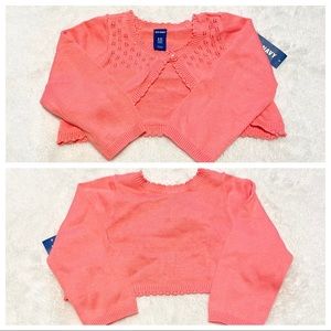 🆕Old Navy Coral Baby Cardigan Size 6-12 M